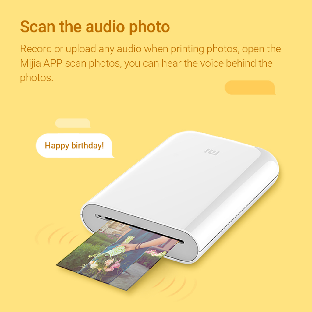 Máy In Ảnh Thông Minh Xiaomi Youpin Bluetooth 5.0, Công Nghệ Không Mực Zink, In Video Ar, Máy In Ảnh Nhỏ Xách Tay