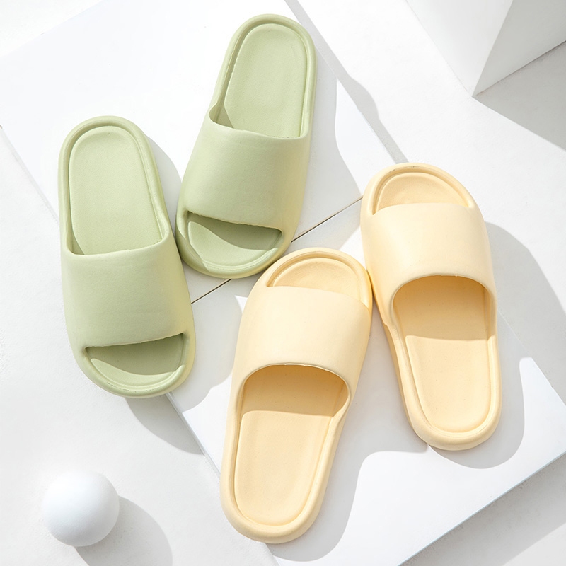 Gjcute Dép Đi Trong Nhà Đế Dày Màu Trơn Chống Trượt Thoáng Khí Giản Dị Dành Cho Cặp Đôi Wd
