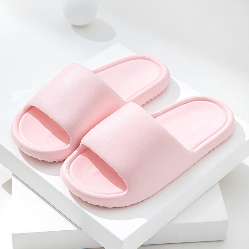 Gjcute Dép Đi Trong Nhà Đế Dày Màu Trơn Chống Trượt Thoáng Khí Giản Dị Dành Cho Cặp Đôi Wd