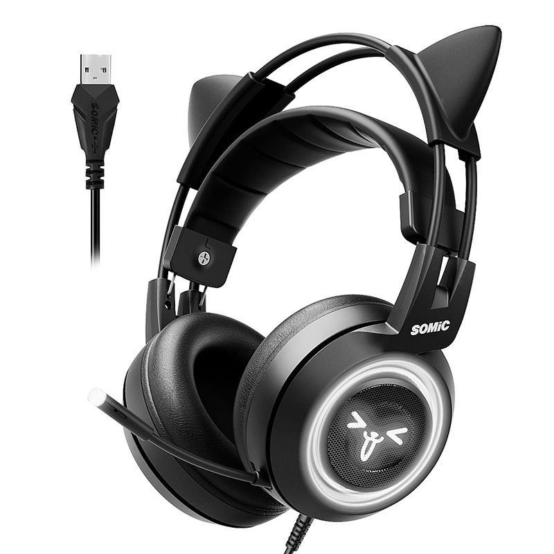 Tai Nghe Chụp Tai Somic G951 Cổng USB 7.1 Âm Thanh Vòm Có Micro Và Đèn Led Cho PS4 Laptop Máy Tính