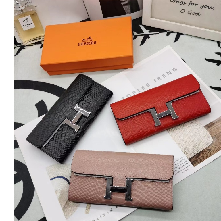 Ví Da Bò Hermes Dáng Dài Thời Trang Cao Cấp Cho Nữ