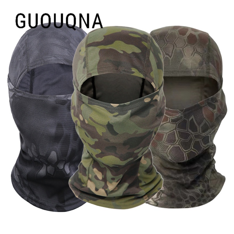 Guouqna Khăn Trùm Đầu Kiêm Mặt Nạ Che Phủ Toàn Diện Phong Cách Chiến Thuật
