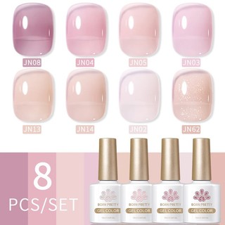Set 8 lọ gel sơn móng tay màu nude 10ml born pretty