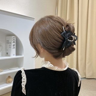 Kẹp Tóc Hình Nơ Đính Pha Lê Phong Cách Hàn Quốc