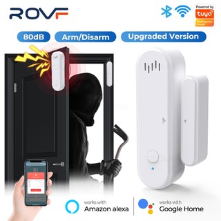 2024 Cái mới Cảm biến cửa Wifi ROVF Tuya Tự Bật Đèn Báo Động 110db