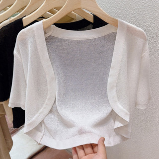 Áo Cardigan Dệt Kim Mỏng Ngắn Tay Thời Trang Mùa Hè Cho Nữ
