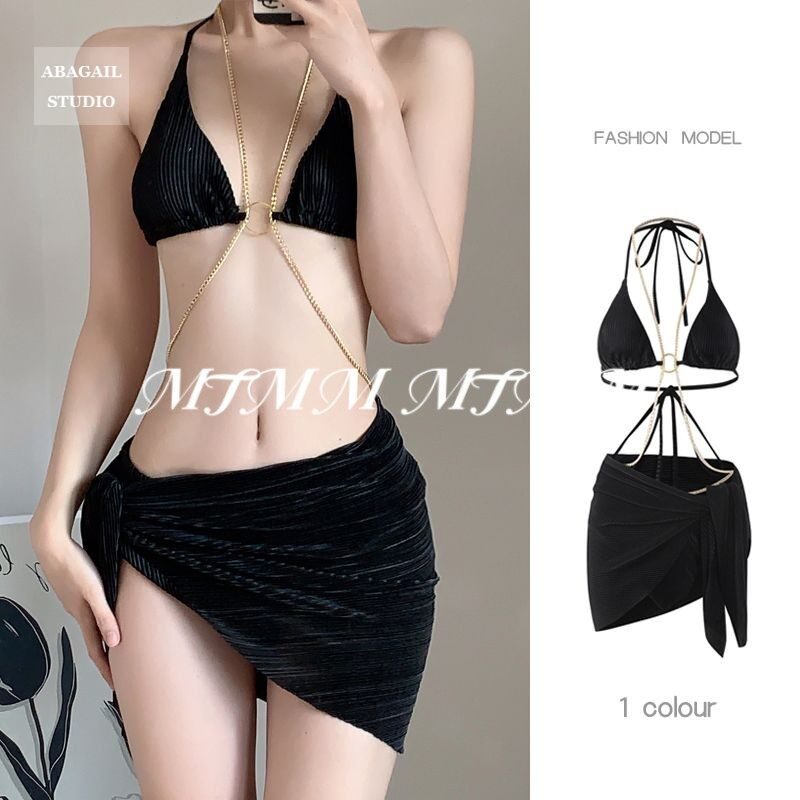 MTMM bikini 3 mảnh set bikini sexy kỳ nghỉ ở bãi biển thiết kế dây chuyền MMT58 | BigBuy360 - bigbuy360.vn