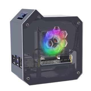 Bộ tháp mini 52pi cho raspberry pi 5, pi 5 có bộ làm mát tháp ice, mô-đun oled 0,96 '' cho raspberry pi 5 8gb 4gb