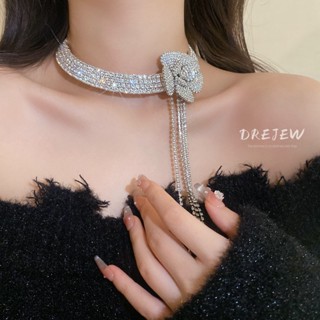 DREJEW Vòng cổ choker Mặt Hoa Đính Đá Sang Trọng Phong Cách Âu Mỹ Cho Nữ
