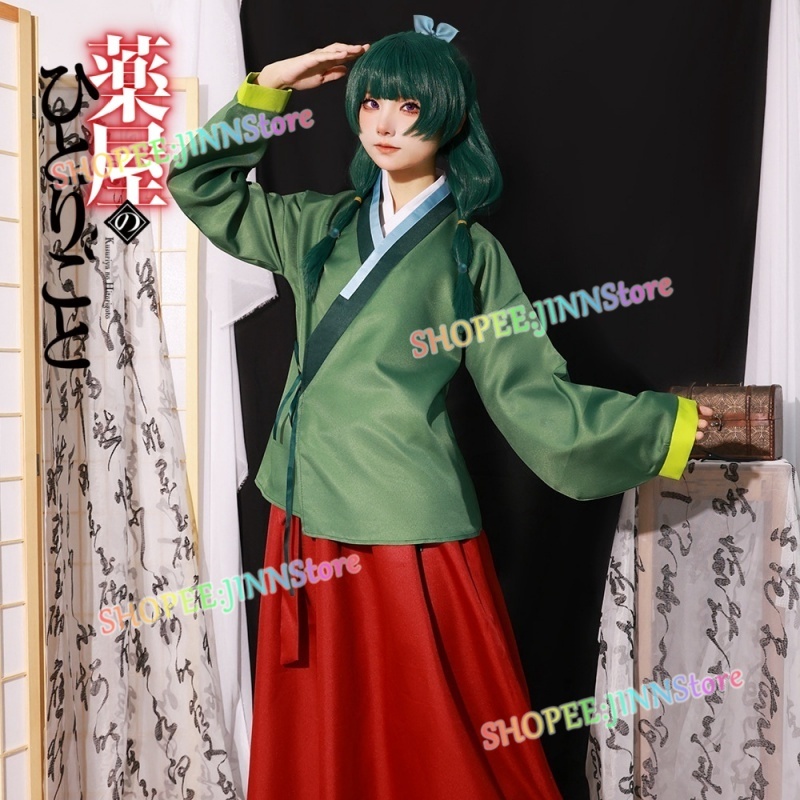 - Jinn - Áo kusuriya no hitorigoto maomao + Váy + Tóc Giả Hóa Trang halloween