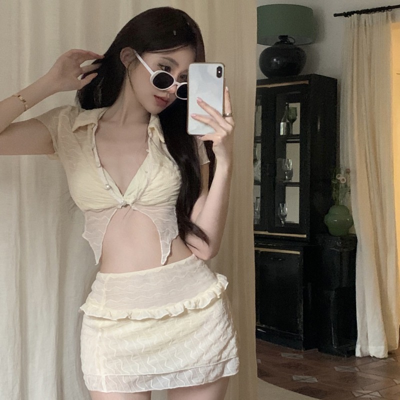 Bikini ba mảnh áo tắm thương hiệu mới pháp thiết kế sexy quyến rũ HZFWC6132