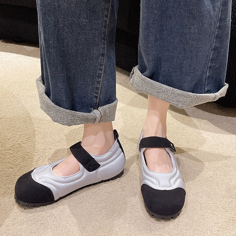 MUCHAO Giày Da Đế Dày Mũi Tròn Phong Cách Anh Quốc Cho Nữ