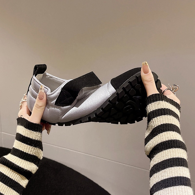 MUCHAO Giày Da Đế Dày Mũi Tròn Phong Cách Anh Quốc Cho Nữ