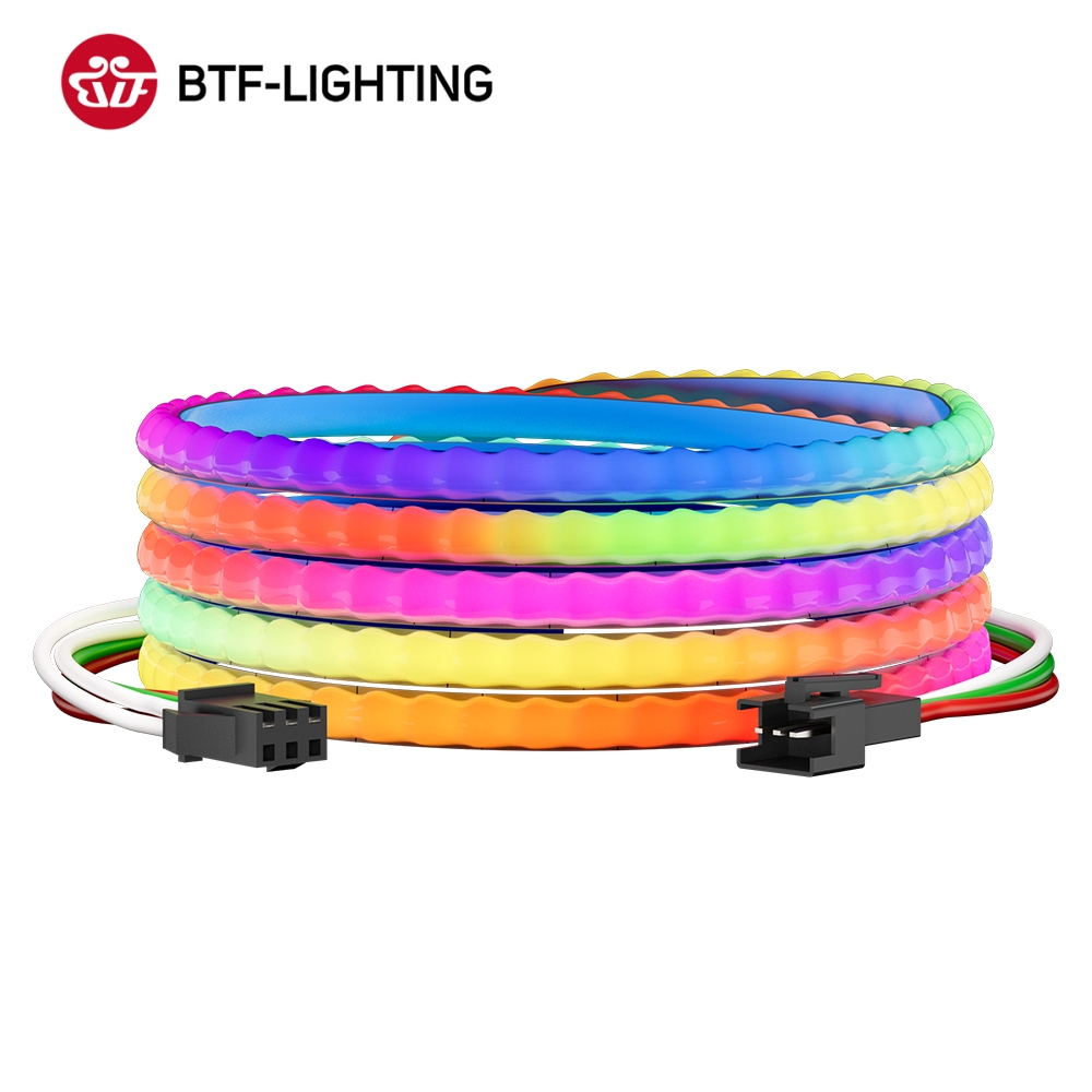 Btf-lighting 5V FCOB SPI RGB IC COB LED Strip 160LEDs / m LED mật độ cao Tương tự WS2812B Có thể địn