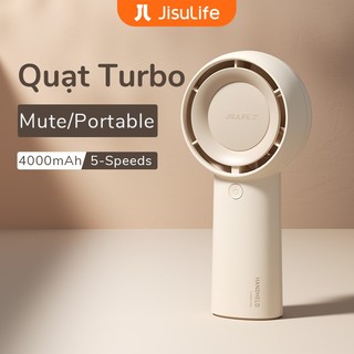 Quạt cầm tay mini jisulife - sạc nhanh -5 tốc độ - pin 4000mah -sử dụng lên đến 15h chính hãng
