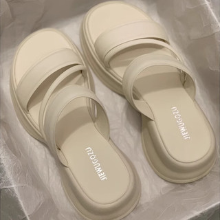 MUDIXIAO dép sandal nữ bánh mì dép đế cao nữ lê FYT23B01EM 44Z231102