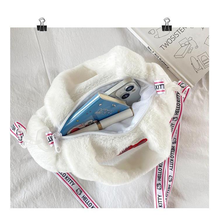 Túi Đeo Chéo gấu dâu Một Bên Vai Hình Chữ Nhật Nhồi Bông Phong Cách Mới Bán Sỉ