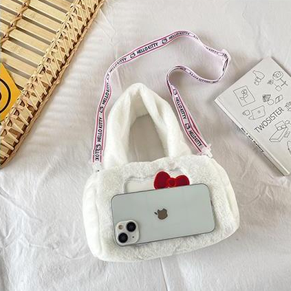 Túi Đeo Chéo gấu dâu Một Bên Vai Hình Chữ Nhật Nhồi Bông Phong Cách Mới Bán Sỉ