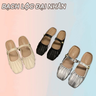 BẠCH LỘC ĐẠI NHÂN✨ Dép Bít Mũi Đế Bằng Phong Cách Mới Mùa Hè