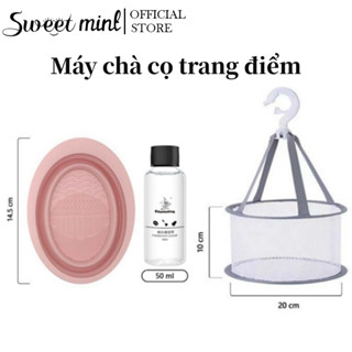 Bộ Dụng Cụ Vệ Sinh Cọ Trang Điểm Bằng Silicone 50ml + Túi Lưới Khô Thoáng Đa Năng