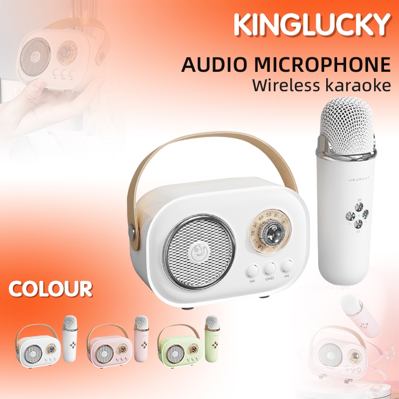 Karaoke mini KINGLUCK C20PRO kèm 1 micro không dây, loa không dây di động, phát lại thẻ TF, loa karaoke không dây trong nhà / ngoài trời có thể sạc lại, thích hợp cho TWS, bạn bè