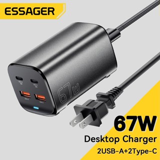 Essager Cục Sạc Nhanh Bốn Cổng Usb Type C 67W 2C2A PD QC PPS Cho Điện Thoại / Laptop