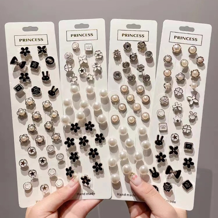 Bộ 30 Khuy Cài Áo Đính Ngọc Trai