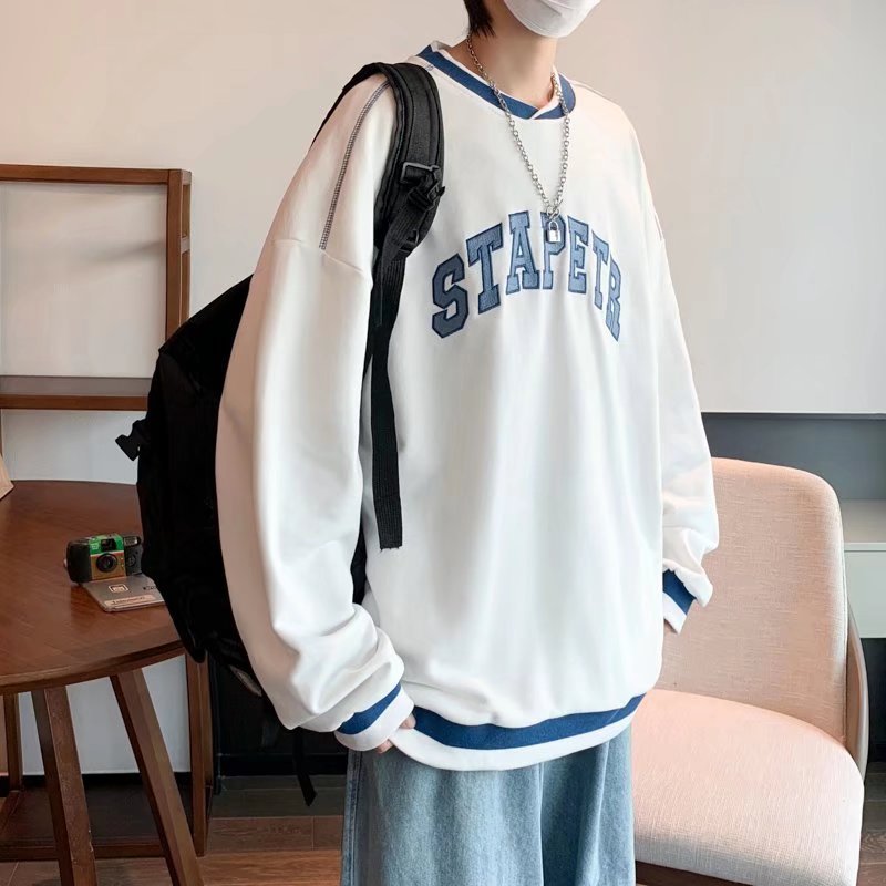 Áo Sweater Tay Dài Cổ Thuyền Phong Cách Hàn Quốc Đơn Giản Thời Trang Cho Nam