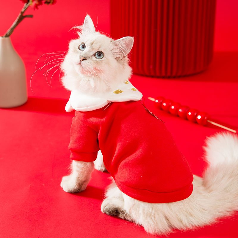 Áo sweater HIPIDOG thiết kế mừng năm mới thời trang thu đông xinh xắn dành cho thú cưng