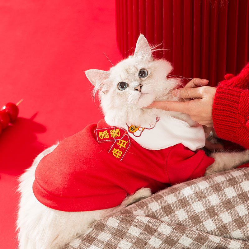 Áo sweater HIPIDOG thiết kế mừng năm mới thời trang thu đông xinh xắn dành cho thú cưng