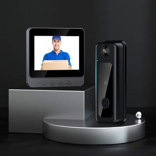 Chuông cửa không dây hai chiều hd video 14.3cm có thể sạc lại