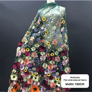 Vải Ren Thêu Hoa Mận Nổi 3D Dài 1 Yard