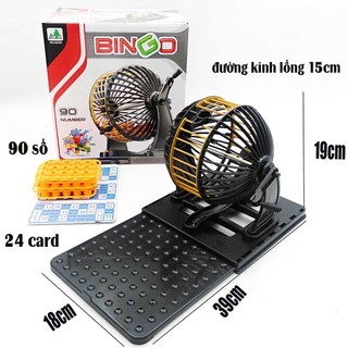 Bộ Lồng Quay lô tô Bingo 90 Số loto bingo 24 phiếu dò