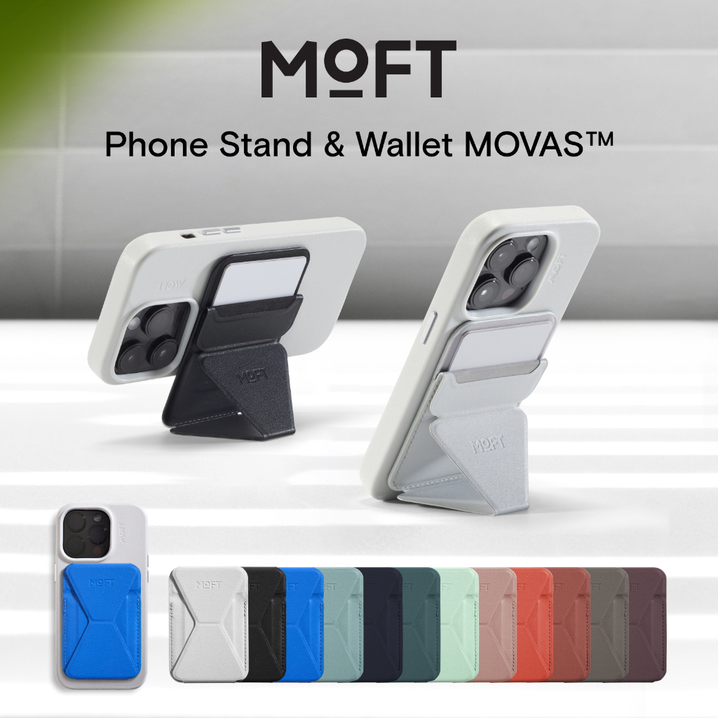 MOFT Snap-on Phone Stand  Wallet MOVAS™ - Magnetic Compatible Ví đựng thẻ từ tính gắn điện thoại tương thích với mọi phong cách