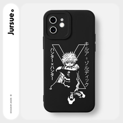 Ốp lưng JURSUE mềm hình đen nam anime ngầu Cho iPhone 17 16 15 14 13 12 11 Pro Max SE 2020 X XR XS ip 8 7 Plus Y4527