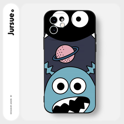 Ốp lưng JURSUE mềm đen hoạt hình độc lạ dễ thương đẹp Cho iPhone 17 16 15 14 13 12 11 Pro Max SE 2020 X XR XS ip 8 7 Plus Y4547Q