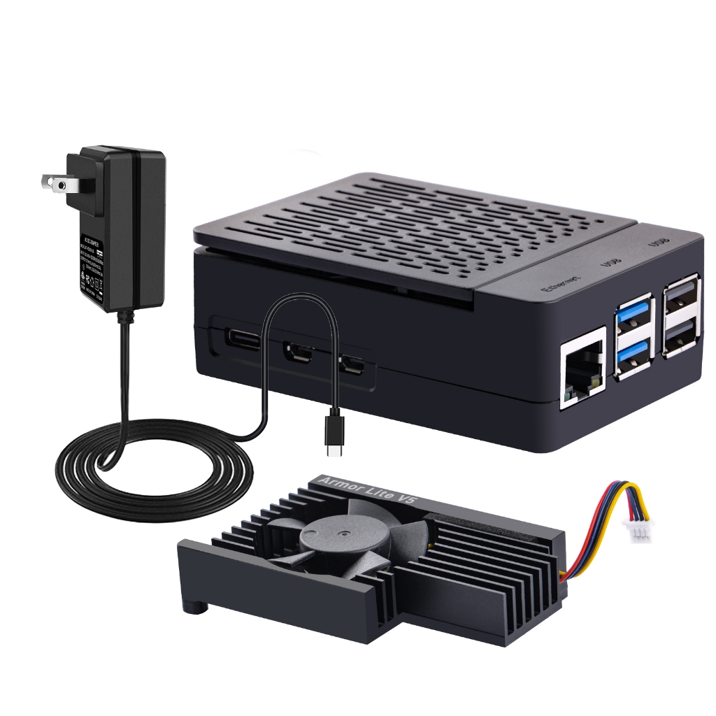 52pi Ốp Lưng Cho Raspberry Pi 5 Có Nguồn Điện Cho Raspberry Pi 5, Armor Lite V5 Có Thể Điều Chỉnh Tố
