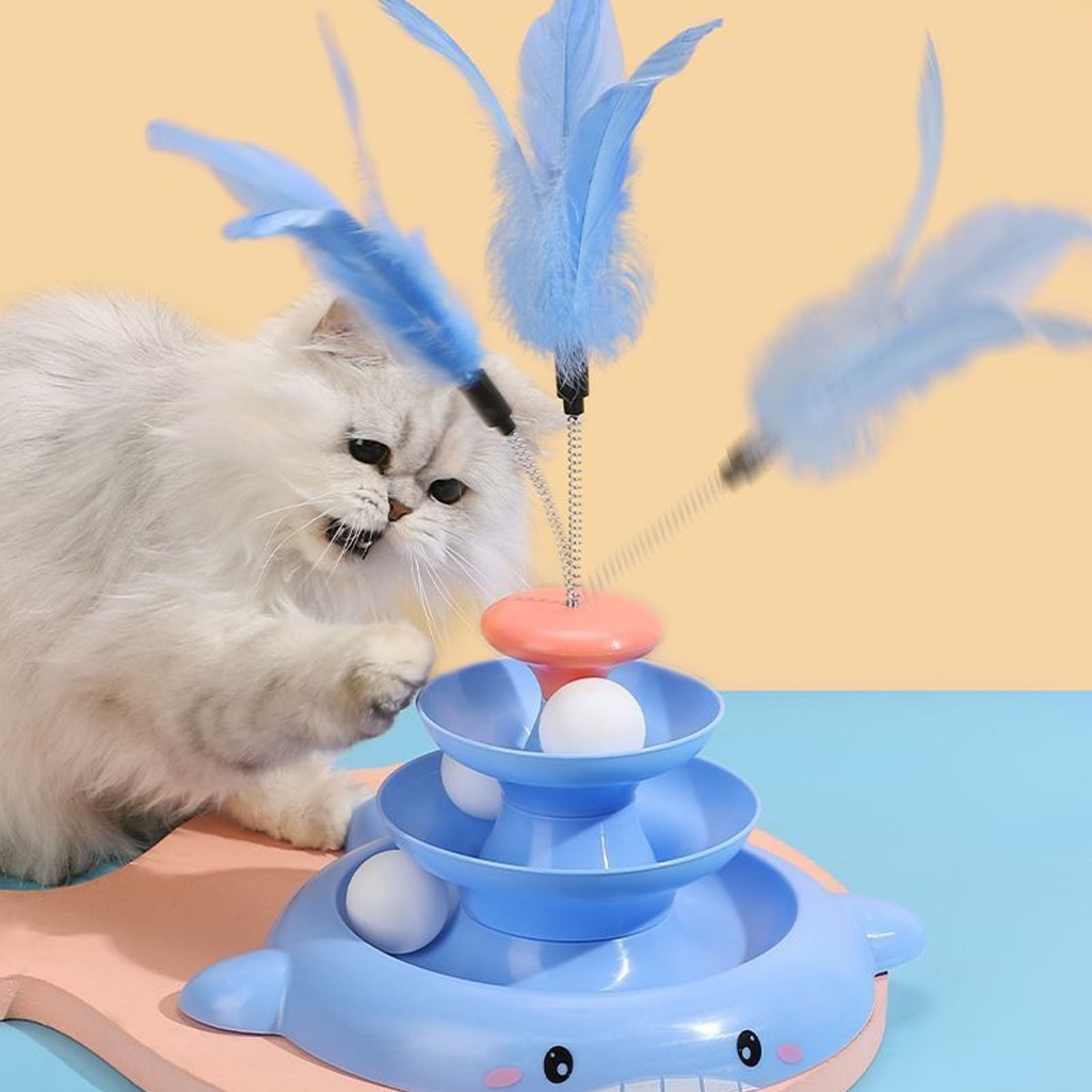 Đồ chơi cho mèo Mèo Bàn xoay Đồ chơi Bóng mèo Vui Stick Cat Relief Tự động Mèo Đồ chơi vui nhộn