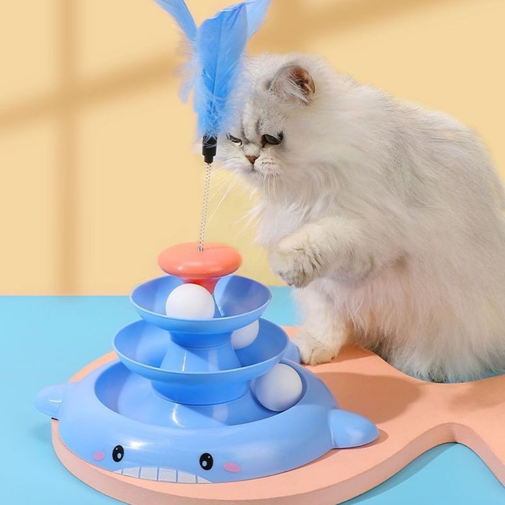 Đồ chơi cho mèo Mèo Bàn xoay Đồ chơi Bóng mèo Vui Stick Cat Relief Tự động Mèo Đồ chơi vui nhộn
