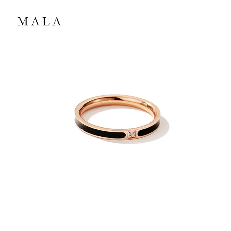 Nhẫn MAYEBE LAVEND từ thép titan Hàn Quốc đính đá zircon thời trang