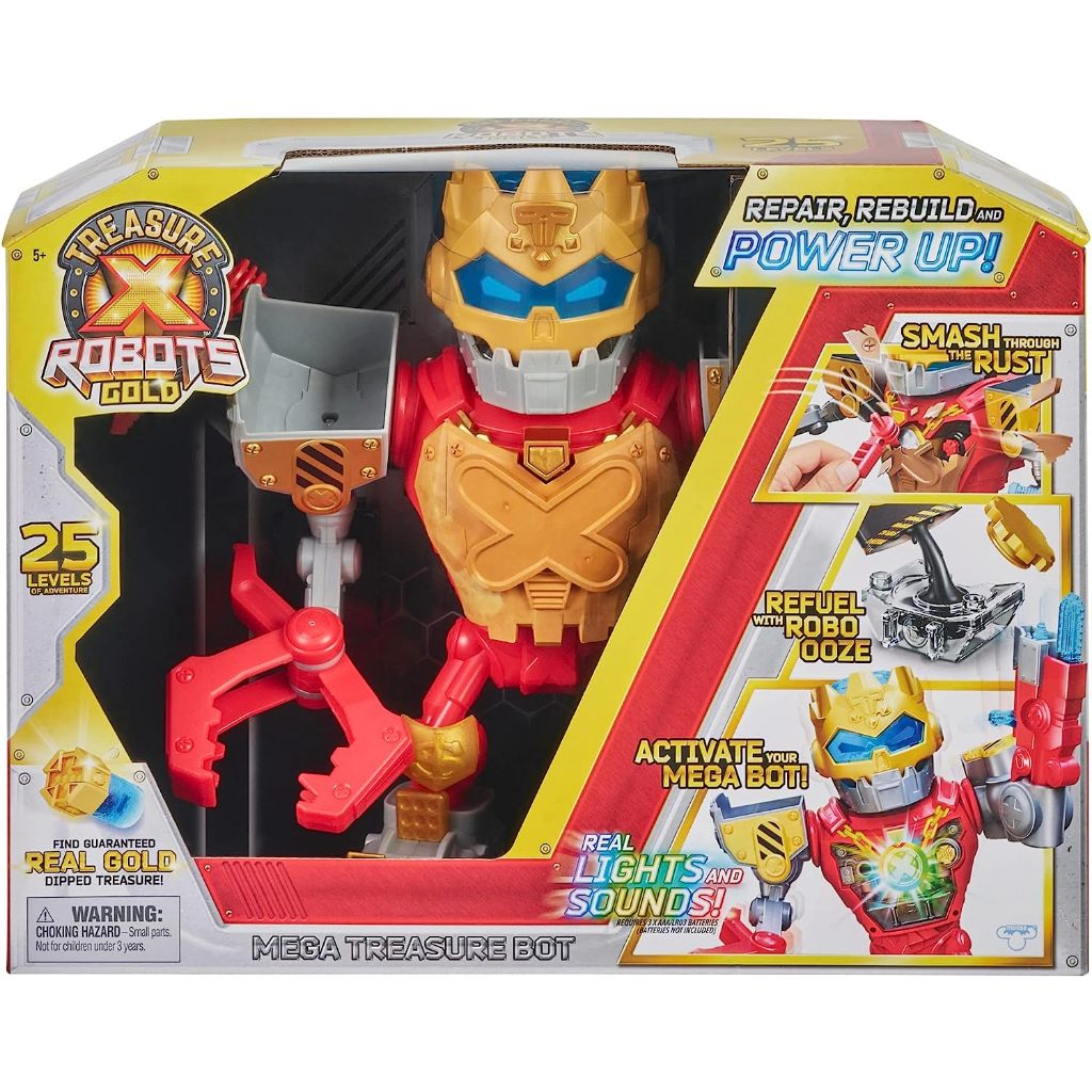 Treasure X Robots Gold - Mega Treasure Bot có đèn và âm thanh thật. Sửa chữa, xây dựng lại và tăng c