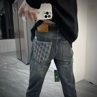 DIOR Quần Jean Dài Dáng Ôm Thời Trang Đường Phố Cá Tính Cho Nam