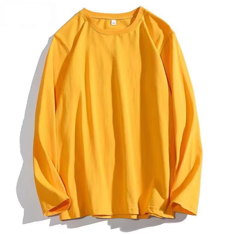 DICHUANGZHE Áo thun dài tay cổ tròn màu trơn phong cách Hàn Quốc thời trang dành cho nam