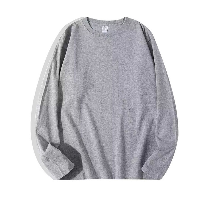 DICHUANGZHE Áo thun dài tay cổ tròn màu trơn phong cách Hàn Quốc thời trang dành cho nam