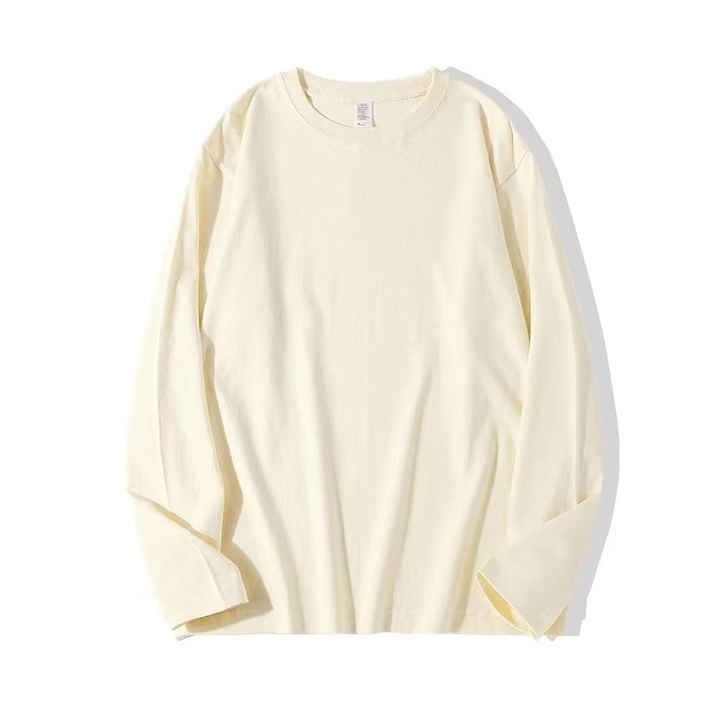 DICHUANGZHE Áo thun dài tay cổ tròn màu trơn phong cách Hàn Quốc thời trang dành cho nam