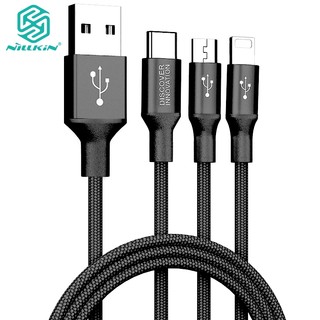 Dây Cáp Nillkin 3 Trong 1 Micro + Type C lightning Cho iPhone 15 Pro Max Xiaomi 13T Samsung Mate Huawei