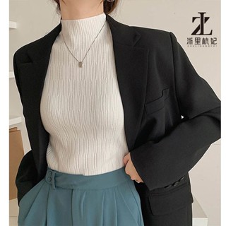 ZHELIHANGFEI Áo Sweater Sát Nách Cổ Cao Kiểu Retro Cá Tính