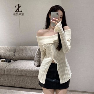 Áo len nữ ZHELIHANGFEI dáng ôm hở vai duyên dáng thời trang