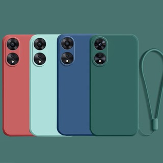 Oppo Ốp Điện Thoại tpu Silicon Mềm Mỏng Hình Vuông Có Dây Đeo Tay Cho Oppo a58 a78 a38 a18 a17 a17k 4g reno 8t