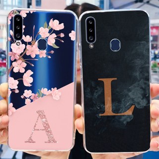 Ốp Điện Thoại Mềm Họa Tiết Hoa Và Chữ Cho Samsung Galaxy A20s SM-A207F SM-A207M Samsung A20s